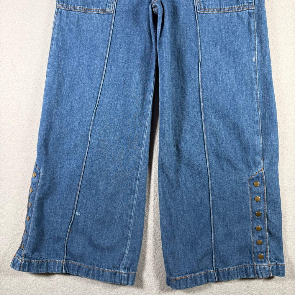 Pilcro and the Letterpress Anthropologie Wide Leg Seam Detail Jeans Blue 28 - Picture 4 of 16